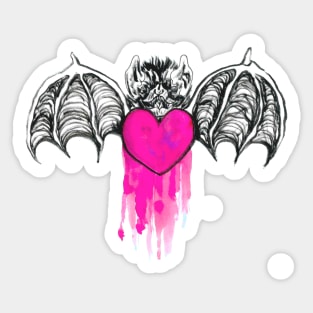 Bleeding Heart Bat Sticker